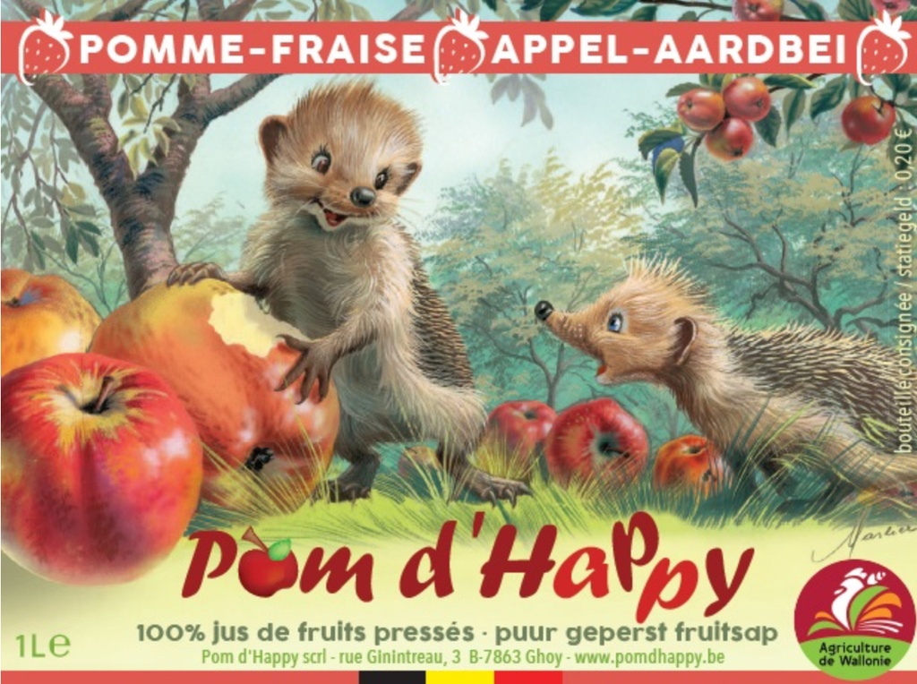 Jus de Pomme-Fraise Pom d’Happy 1L